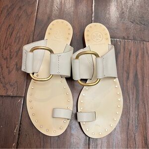 Tory Burch Ravello Toe Ring Studded Leather Sandals